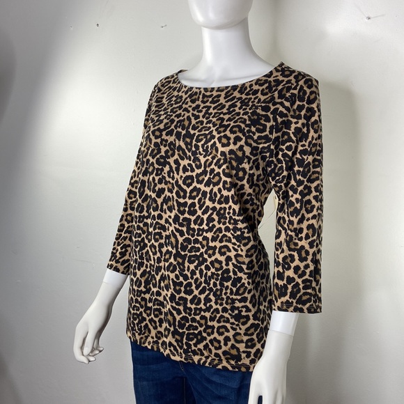NWT St. John’s bay leopard print‎ pullover shirt - Picture 5 of 15